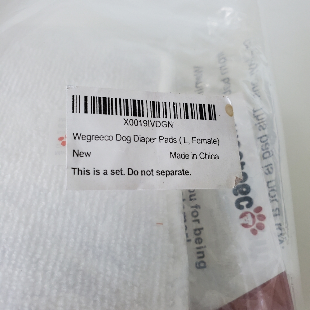 Wegreeco Female Dog White Large Diaper Washable Pet Pads